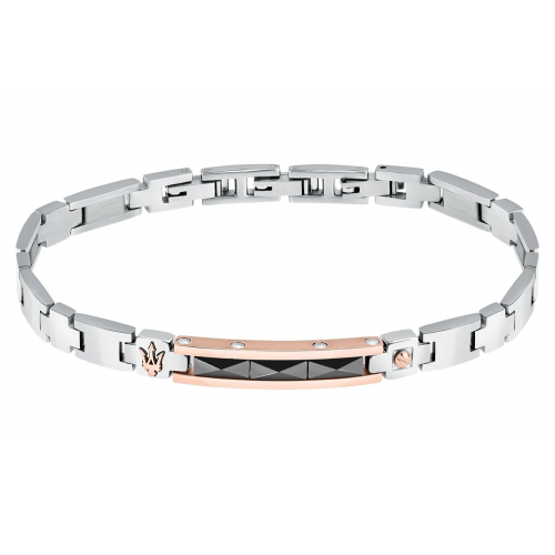 Maserati JM423ATZ32 Herren-Armband Edelstahl roségold/schwarz