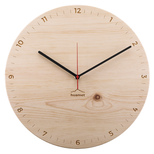 Huamet CH40-A-1806 Holz-Wanduhr Bergtouhr Zirbe rund