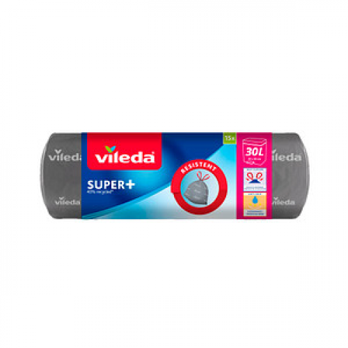 vileda Müllbeutel SUPER+ 30,0 l grau, 15 St.