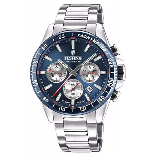 Festina F20560/2 Herrenuhr Chronograph Stahl/Dunkelblau