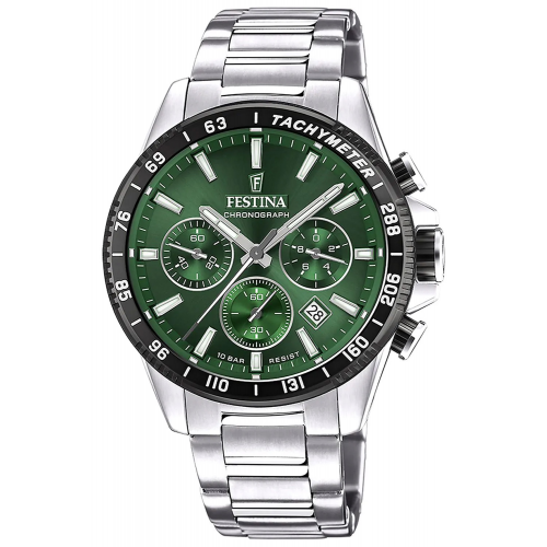 Festina F20560/4 Herren-Chronograph Stahl/Grün