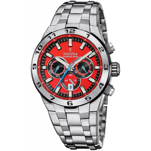 Festina F20670/5 Herren-Chronograph Stahl/Rot