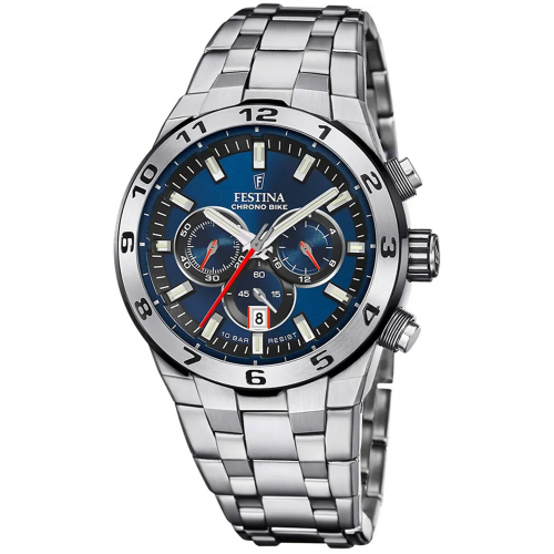 Festina F20670/1 Herrenuhr Chronograph Stahl/Blau