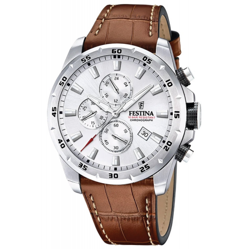 Festina F20692/1 Herrenuhr Chronograph Braun/Silberfarben