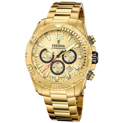 Festina F20684/1 Herrenuhr Chronograph Goldfarben