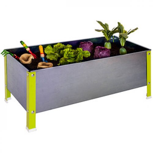 Simonrack Hochbeet SIMONGARDEN URBAN KID Metall silber, grün rechteckig 120,0 x 41,0 cm