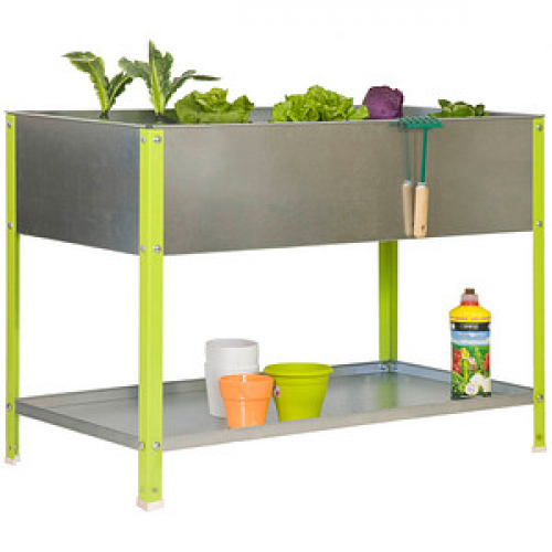 Simonrack Hochbeet SIMONGARDEN URBAN TOP Metall silber, grün rechteckig 90,0 x 85,0 cm