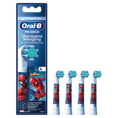 4 Oral-B PRO KIDS 3+ SPIDER-MAN Zahnbürstenaufsätze