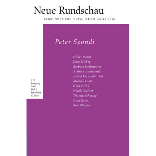 Hans J. Balmes Jörg Bong Alexander Roesler - Neue Rundschau 2008/3