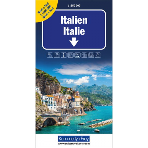 Italien Nord + Süd Strassenkarte 1:650 000