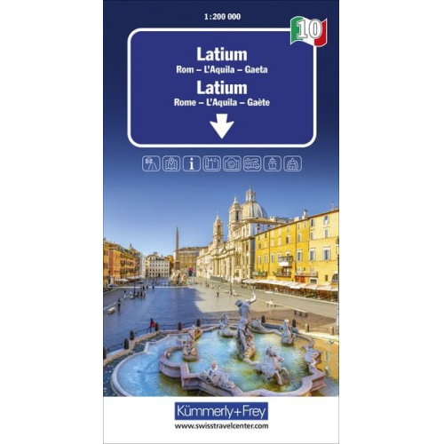 Latium-Rom Nr. 10 Regionalkarte Italien 1:200 000