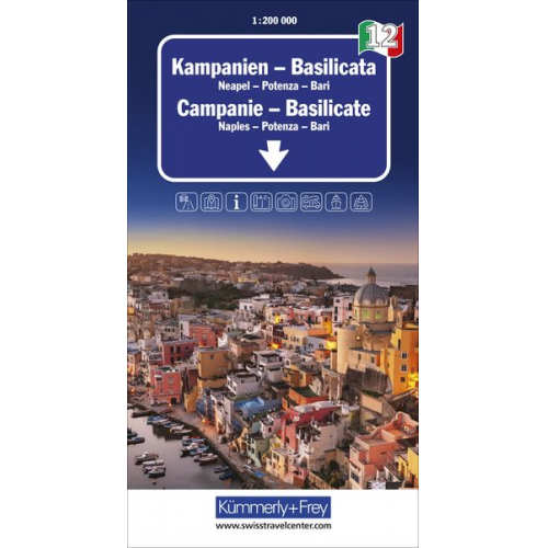 Kampanien - Basilicata Nr. 12 Regionalkarte Italien 1:200 000