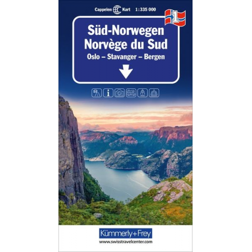 Kümmerly+Frey Regional-Strassenkarte 1 Süd-Norwegen 1:335.000