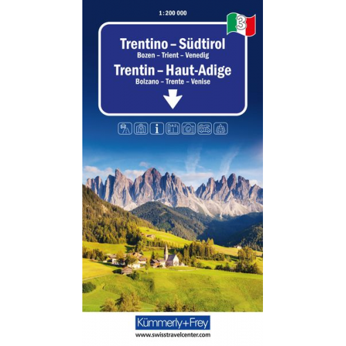 Kümmerly+Frey Regional-Strassenkarte 3 Trentino, Südtirol 1:200.000