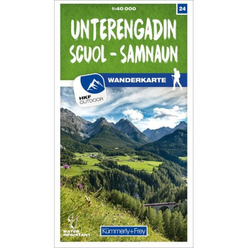 Unterengadin / Scuol - Samnaun 24 Wanderkarte 1:40 000 matt laminiert