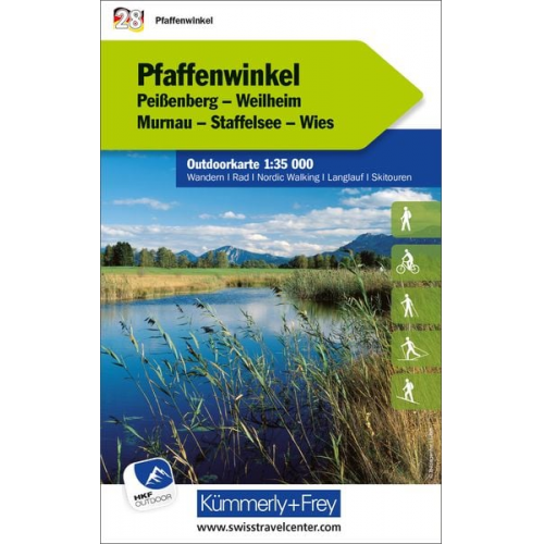 Pfaffenwinkel Peissenberg, Weilheim, Murnau, Staffelsee, Wies Nr. 28 Outdoorkarte Deutschland 1:35 000