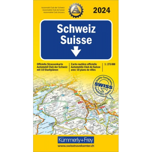 Schweiz 2024, Strassenkarte ACS 1:275'000