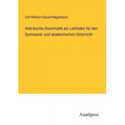 Carl Wilhelm Eduard Nägelsbach - Hebräische Grammatik als Leitfaden für den Gymnasial- und akademischen Unterricht