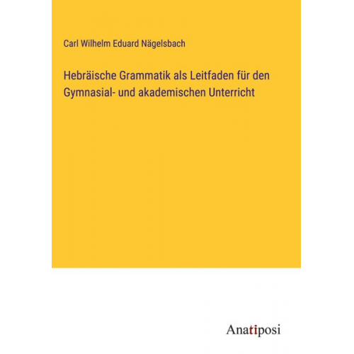 Carl Wilhelm Eduard Nägelsbach - Hebräische Grammatik als Leitfaden für den Gymnasial- und akademischen Unterricht