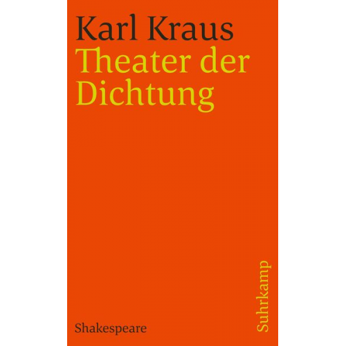 Karl Kraus - Theater der Dichtung. William Shakespeare