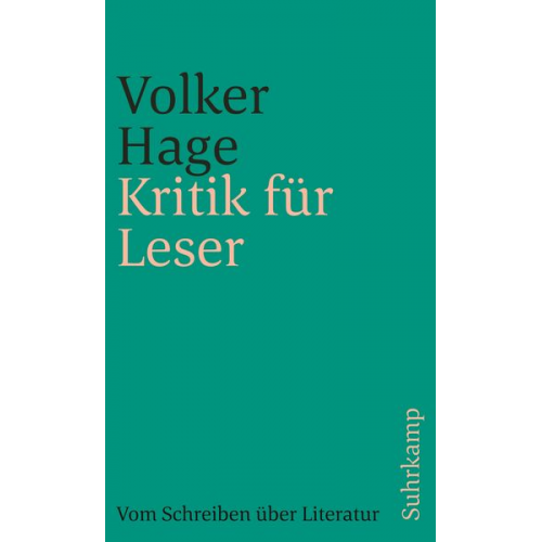 Volker Hage - Kritik für Leser