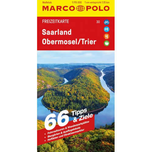 MARCO POLO Freizeitkarte 30 Saarland, Obermosel, Trier 1:115.000
