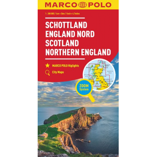 MARCO POLO Regionalkarte Schottland, England Nord 1:300.000