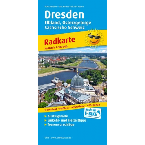 Radwanderkarte Dresden - Elbland, Osterzgebirge, Sächsische Schweiz 1 : 100 000