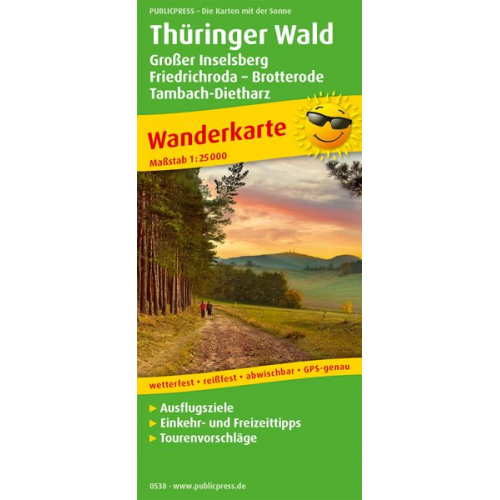 Thüringer Wald, Großer Inselsberg - Friedrichroda - Brotterode - Tambach-Dietharz 1:25 000
