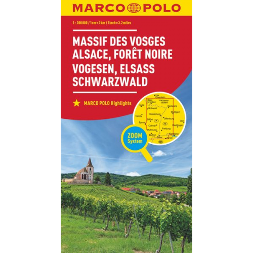 MARCO POLO Karte Frankreich Vogesen, Elsass, Schwarzwald