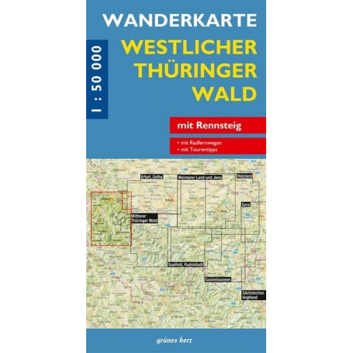 Wanderkarte Westlicher Thüringer Wald 1 : 50 000