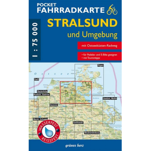 Pocket-Fahrradkarte Stralsund und Umgebung