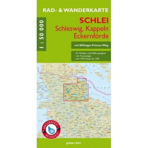 Rad- und Wanderkarte Schlei - Schleswig, Kappeln, Eckernförde