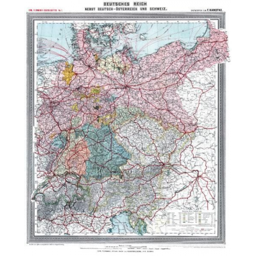 Historische Karte: Deutsches Reich - Deutschland, um 1903 (plano)