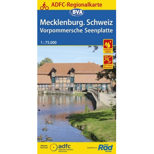 ADFC-Regionalkarte Mecklenburgische Schweiz Vorpommersche Seenplatte 1:75.000