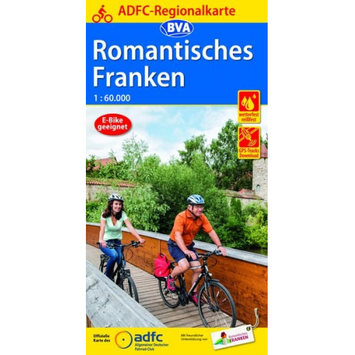 ADFC-Regionalkarte Romantisches Franken, 1:60.000, reiß- und wetterfest, GPS-Tracks Download