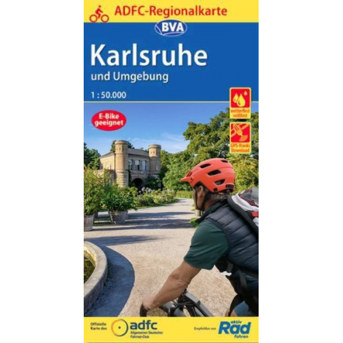 BVA BikeMedia GmbH - ADFC-Regionalkarte Karlsruhe und Umgebung,1:50.000, reiß- und wetterfest, GPS-Tracks Download