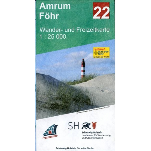 Amrum - Föhr Wander- und Freizeitkarte 1:25 000