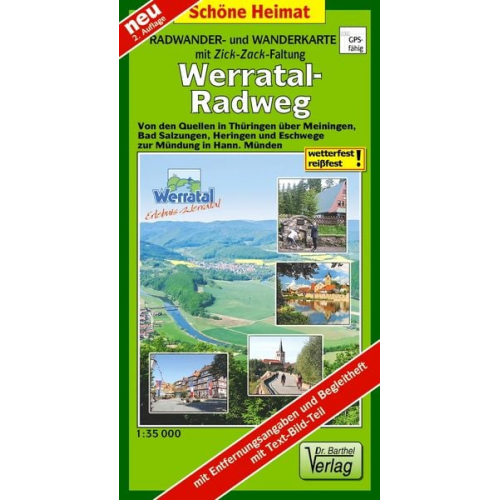 Verlag Barthel - Werratal-Radweg 1:35 000 Radwanderkarte mit Zick-Zack-Faltung