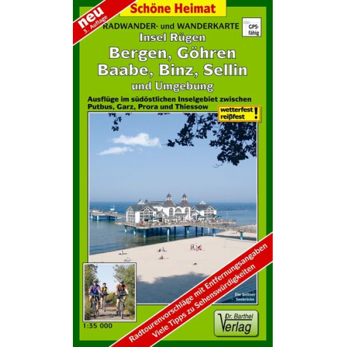 Verlag Barthel - Insel Rügen: Bergen, Göhren, Baabe, Binz, Sellin und Umgebung Radwander- und Wanderkarte 1 : 35 000