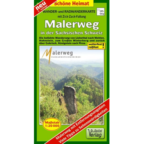 Verlag Barthel - Radwander- und Wanderkarte Malerweg in der Sächsischen Schweiz 1:20000