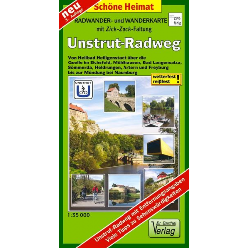 Verlag Barthel - Radwander- und Wanderkarte Unstrut-Radweg 1:35 000, Laufzeit bis 2027