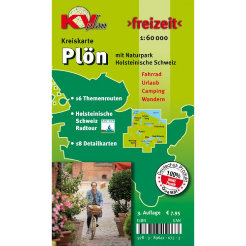 Sascha René Tacken - Plön Kreis, KVplan, Radkarte/Freizeitkarte, 1:60.000 / 1:25.000