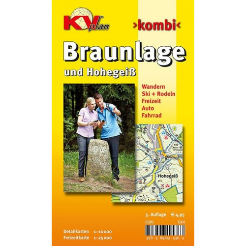 Sascha René Tacken - Braunlage & Hohegeiß, KVplan, Wanderkarte/Radkarte/Stadtplan, 1:25.000 / 1:10.000