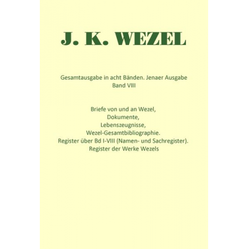 Johann K. Wezel - Briefe und Dokumente