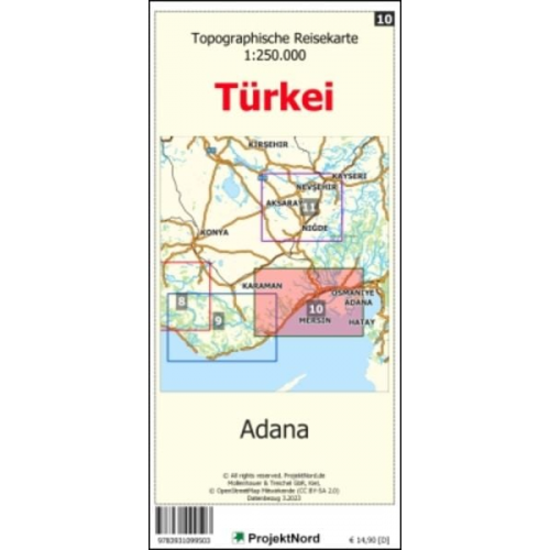 Jens Uwe Mollenhauer - Adana - Topographische Reisekarte 1:250.000 Türkei (Blatt 10)