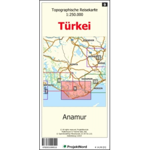 Jens Uwe Mollenhauer - Anamur - Topographische Reisekarte 1:250.000 Türkei (Blatt 9)