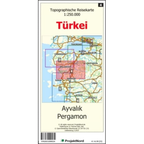 Jens Uwe Mollenhauer - Ayvalik - Pergamon - Topographische Reisekarte 1:250.000 Türkei (Blatt 4)