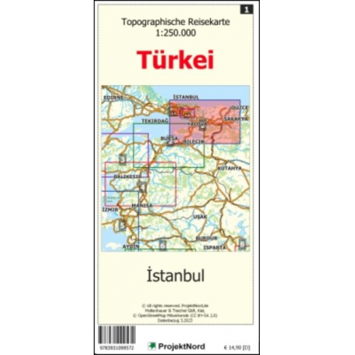 Jens Uwe Mollenhauer - Istanbul - Topographische Reisekarte 1:250.000 Türkei (Blatt 1)