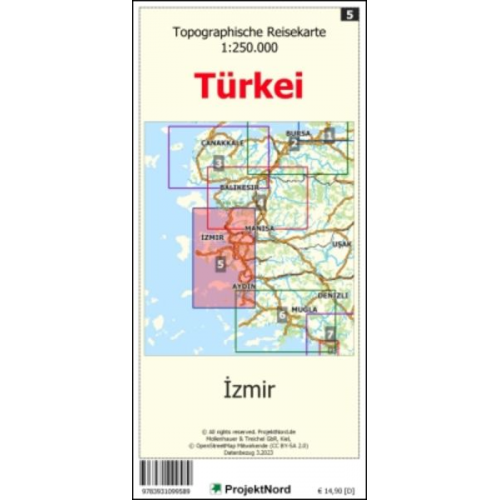 Jens Uwe Mollenhauer - Izmir - Topographische Reisekarte 1:250.000 Türkei (Blatt 5)